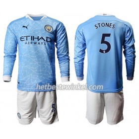 Manchester City John Stones 5 Voetbaltenues Kind Thuis 2020/21 - LS (+ Korte broeken)